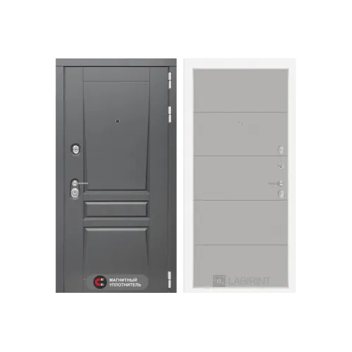 Входная дверь labirint Платинум 13 Грей софт
